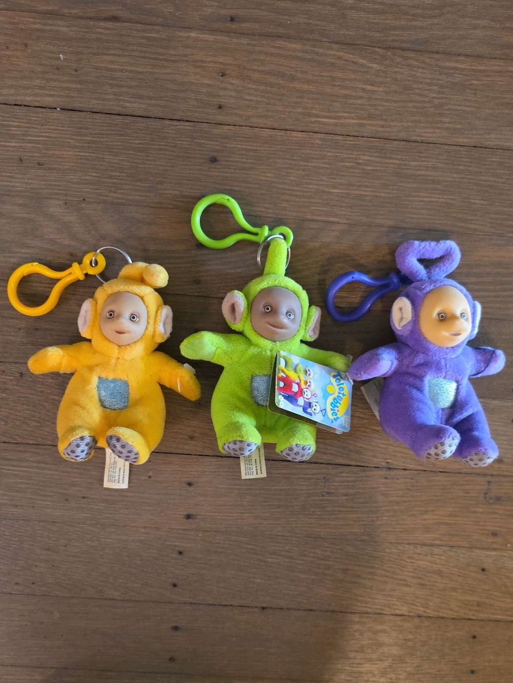 Teletubbies Vintage 1998 Plush Clip-On: Dipsy/ Tinky & Laa-Laa.
